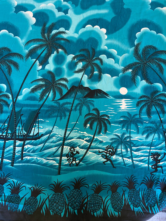 GTEX Collection - Island Print Tropical Hawaiian Polynesian Print Peach Skin Fabric 45" Sold By The Yard  | Gtex Fabrics