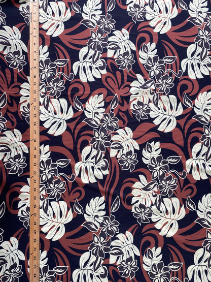 Hawaiian Tropical Monstera Leaf Polynesian Fabric - Peach Skin Fabric- by the Yard 58" Wide - New Design - Island Fabric 104 | Gtex Fabrics