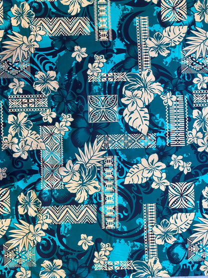 GTEX Collection - Polynesian Fabric -Tribal Tapa Print Floral Design, Island Fabric - Sold by the Yard - 100% Cotton Fabric 45" - New Design | Gtex Fabrics
