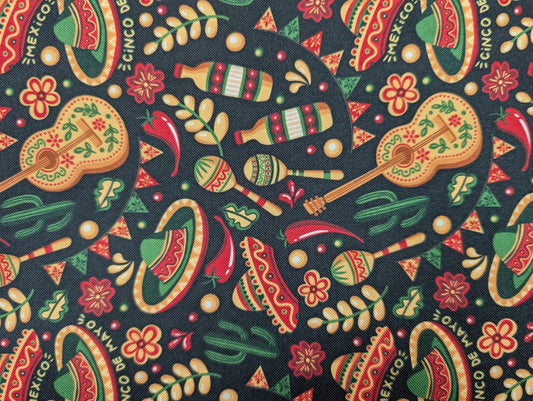 High-Quality Mexican Mini Matt Fabric – Loteria, Tattoo, Avocado, Sombrero, Cinco De Mayo, San Muerte – Hispanic Material by the Yard | Gtex Fabrics