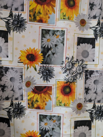 High Quality "58" Wide Mini Matt Fabric – Spring Season, Fall Season, Sunflower Design - Vibrant Colors - Sold By The Yard | Gtex Fabrics