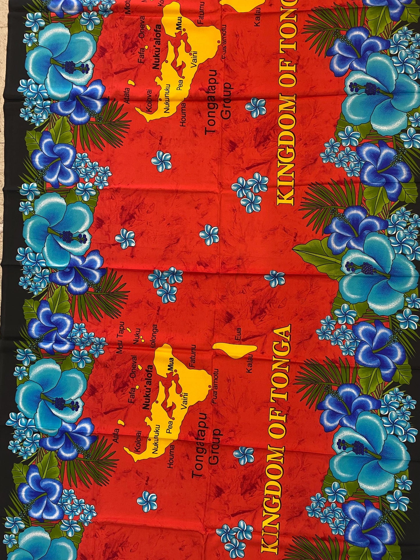High-Quality Soft Lightweight Map of Tonga Ei Lava Lava Sarong Pareo Wrap – Made in India – Perfect for Any Occasion -Large  70" x 44"   | Gtex Fabrics