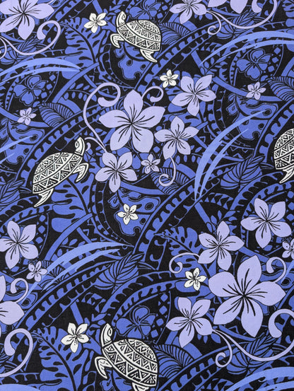 GTEX Collection: Tribal Enchantment - Polynesian Fabric - Turtle Print, Island Fabric - Sold by the Yard - Rayon Fabric 45" - New Design  | Gtex Fabrics