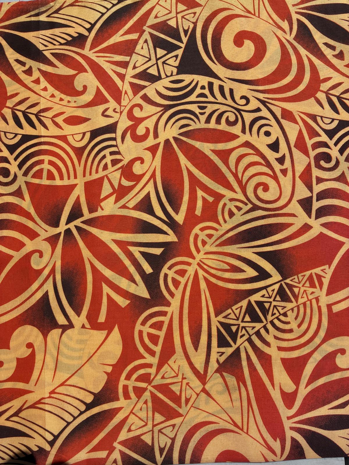 Deluxe Edition- Polynesian Elegance: 36" Polyester Fabric with Poly Cotton Feel – Tribal & Tatoo - Wholesale Price " | Gtex Fabrics