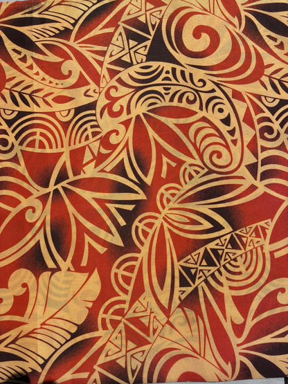 Deluxe Edition- Polynesian Elegance: 36" Polyester Fabric with Poly Cotton Feel – Tribal & Tatoo - Wholesale Price " | Gtex Fabrics