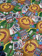Novelty Cotton Fabric, Las Vegas Casino Poker Gambling Print Quilt 100% Cotton Fabric, By the yard, High Quality HD Color  | Gtex Fabrics