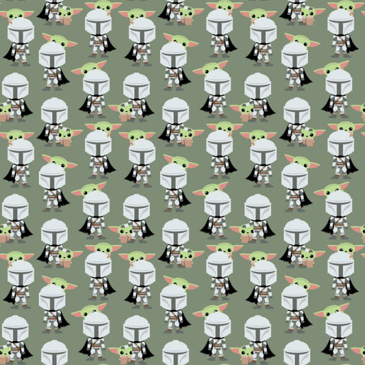 Disney Star Wars - Mandalorian The Child Baby YODA Toss 100% Quilting Cotton Fabric by The Yard | Gtex Fabrics