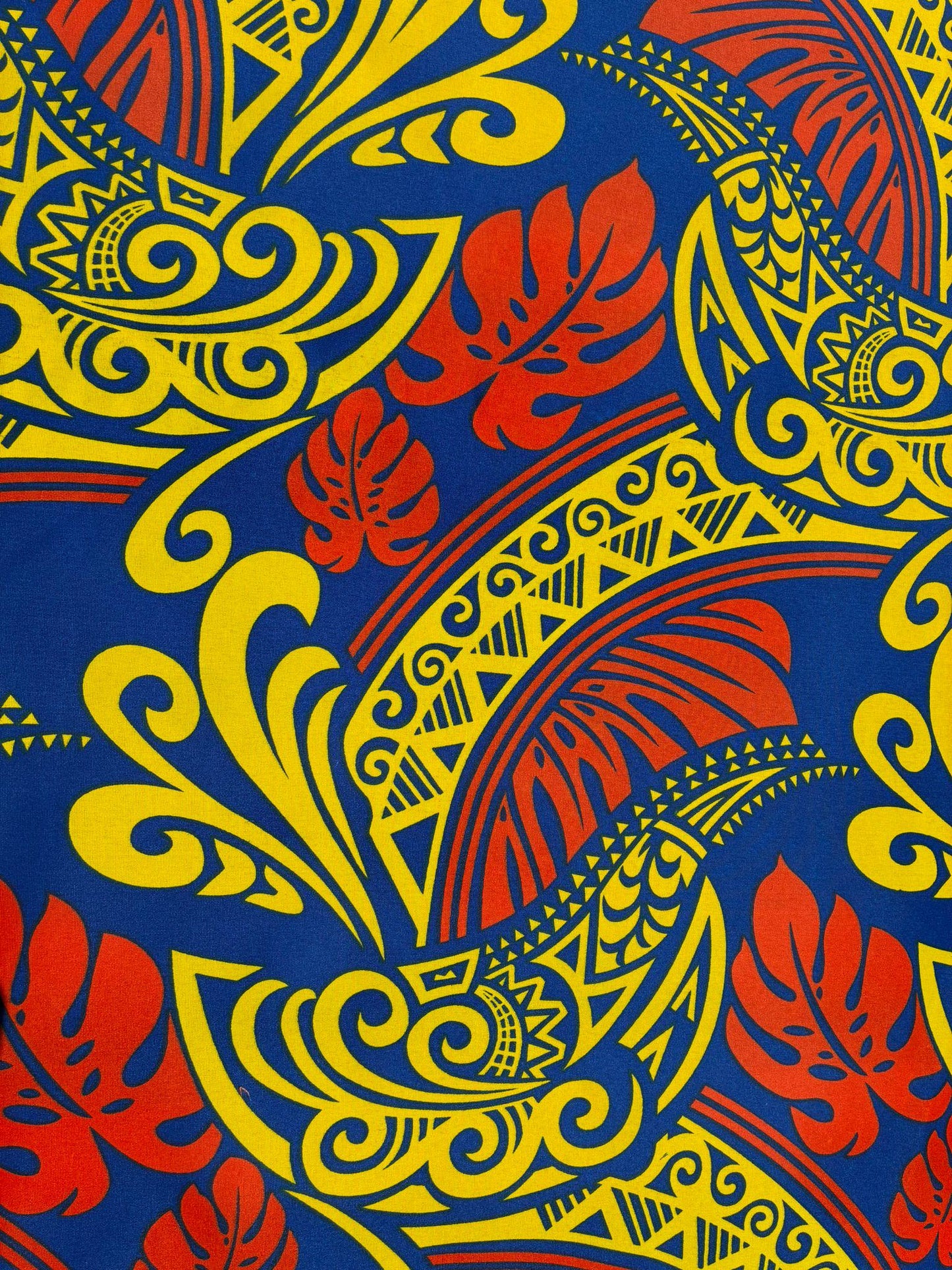 Polynesian Tribal Fabric – 45” Wide | Lightweight Soft Poly Cotton Feel | Sold by Yard or Roll | Made in Thailand | Island Design| Wholesale   | Gtex Fabrics