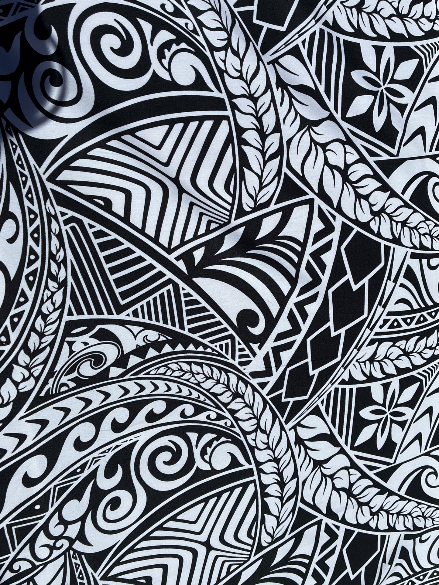 New Polynesian Tribal Tapa Tattoo Fabric Black and White 100% Cotton Fabric, 44” Wide Island Print by the Yard