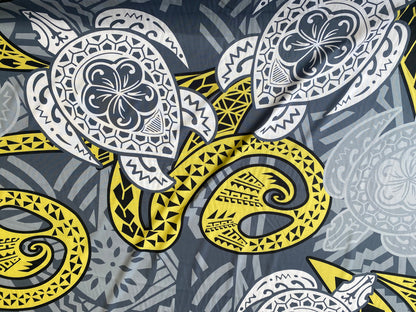 New Tropical Turtle Large Design Polynesian Fabric - Peach Skin Fabric- by the Yard 58" Wide - New Design - Island Fabric 107 | Gtex Fabrics