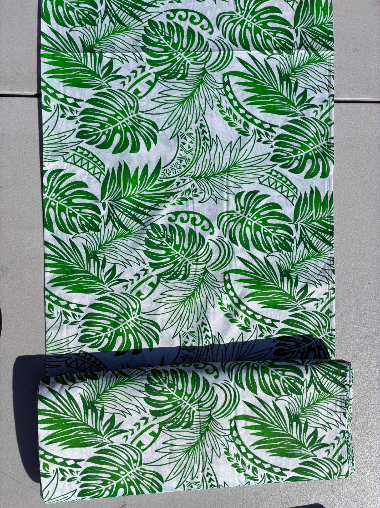 Gtex Collection- Polynesian Elegance: 36" Polyester Fabric with Poly Cotton Feel – Monstera Plant Design - Vibrant Colors - Wholesale Price | Gtex Fabrics