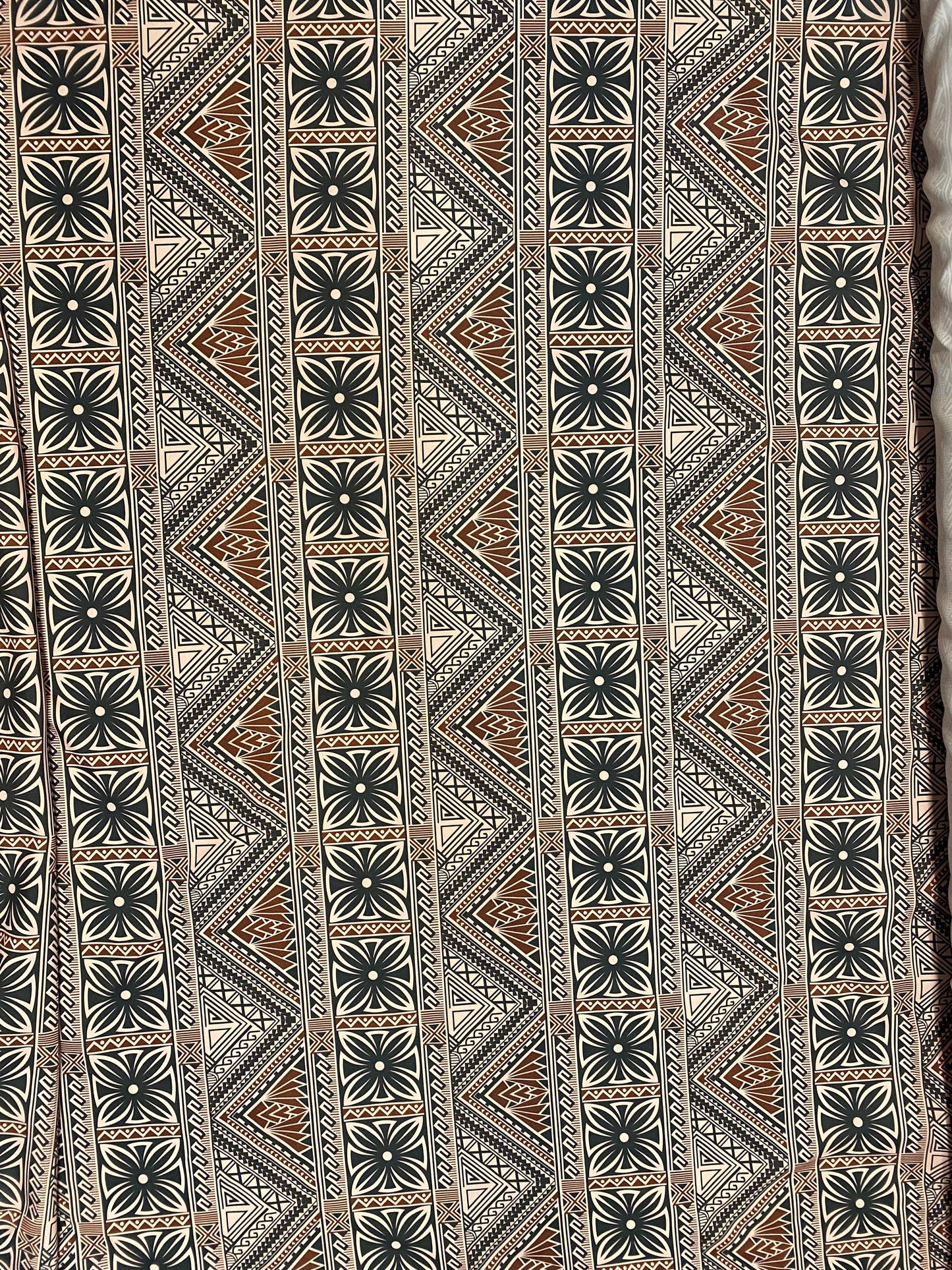 New Zealand Print - Tapa Tribal Block Print Fabric - Polynesian Fabric by the Yard 58" Mini Matt Fabric   | Gtex Fabrics