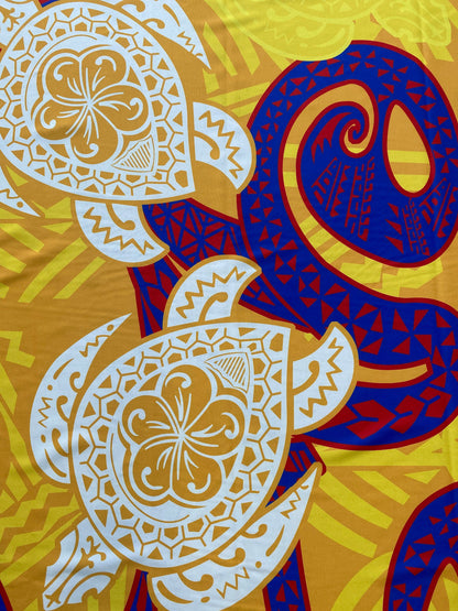 New Tropical Turtle Large Design Polynesian Fabric - Peach Skin Fabric- by the Yard 58" Wide - New Design - Island Fabric 107 | Gtex Fabrics