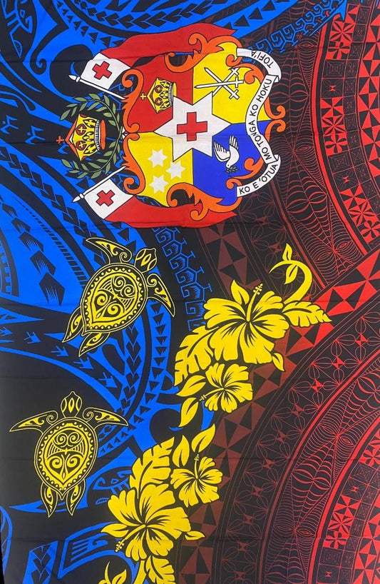 Exquisite Tongan Seal Sarong: Tribal Elements & Turtle Design, 70" x 44", Soft High-Quality Material | Gtex Fabrics