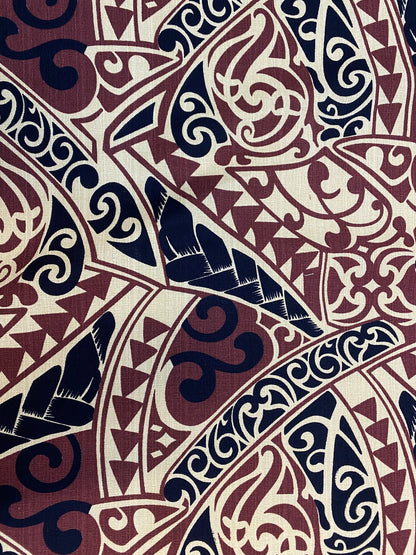 Polynesian Fabric -Tapa Fabric, New Design, Tribal, Samoan, Fiji, Island Fabric - Sold by the Yard -100% Cotton Lt Bark Cloth -Doby Cotton | Gtex Fabrics