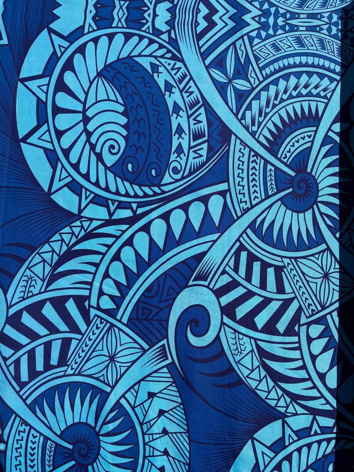 Polynesian Tribal Fabric – 45” Wide | Lightweight Soft Poly Cotton Feel | Sold by Yard or Roll | Made in Thailand | Island Design | Wholesale | Gtex Fabrics