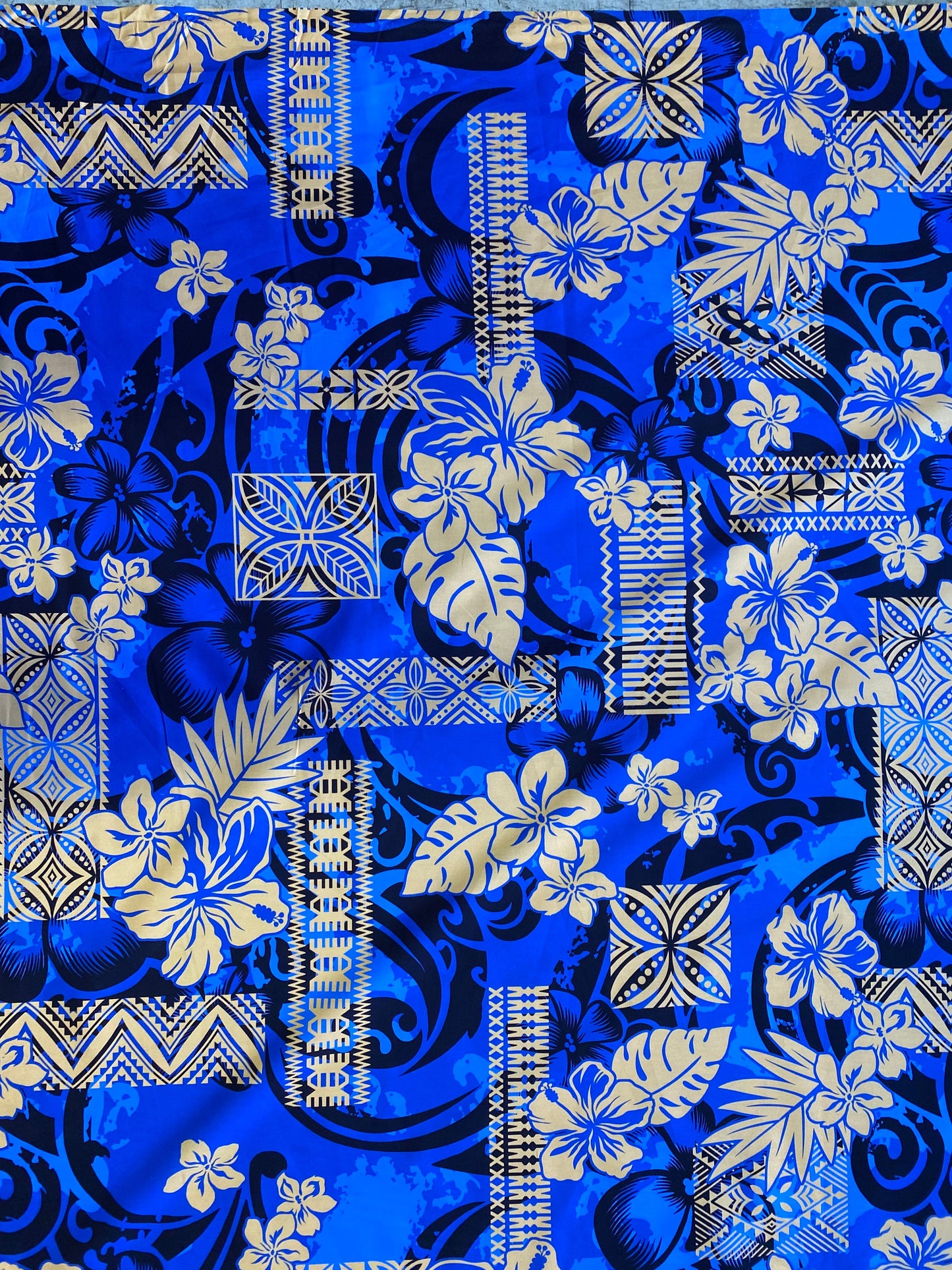 GTEX Collection - Polynesian Fabric -Tribal Tapa Print Floral Design, Island Fabric - Sold by the Yard - 100% Cotton Fabric 45" - New Design | Gtex Fabrics