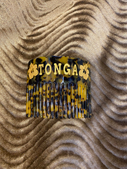 Polynesian Hair Combs , Acrylic tortoise shell hair combs, Featuring Engraved Letters: Samoan, Tongan,  and more designs  | Gtex Fabrics