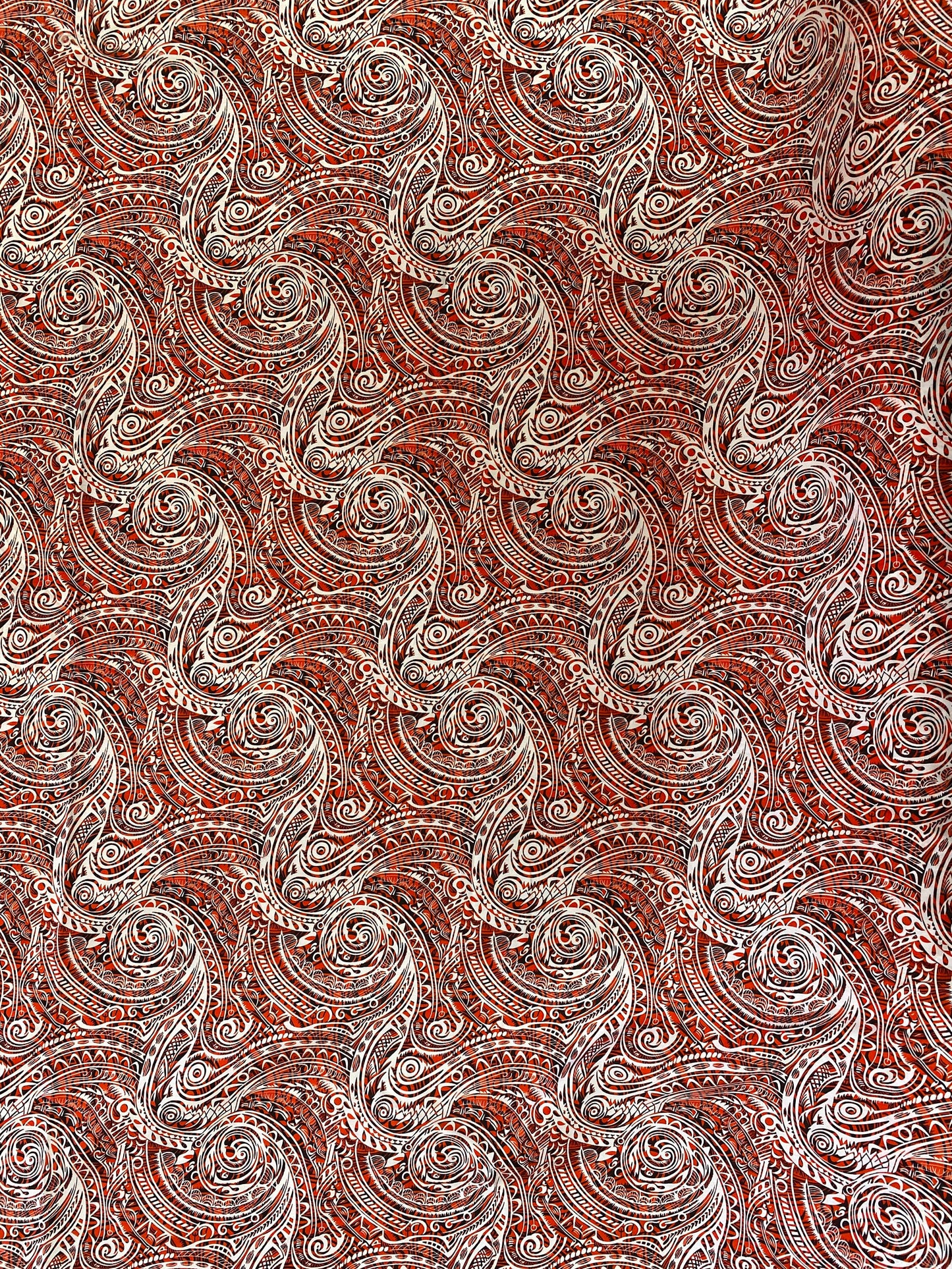GTEX Collection - Polynesian Fabric -Tribal Tattoo Fabric, Samoan Print - Sold by the Yard - 100% Cotton Fabric 45" - New Tribal Design  | Gtex Fabrics