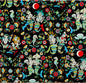Alexander Henry Folklorico Esqueletos Del Mar - Day Of The Dead Skeleton Mermaids 100% Cotton Algodon tela material By The Yard | Gtex Fabrics