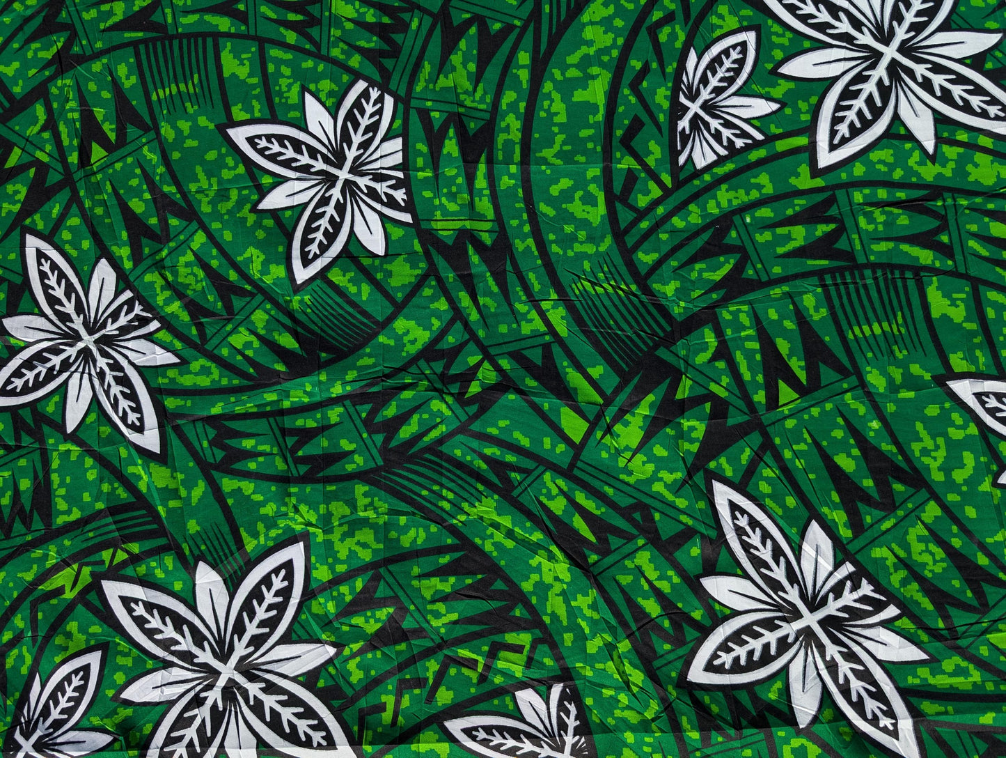 Polynesian Elegance: 36" Polyester Fabric with Poly Cotton Feel– Tribal and Floral Fusion  Tapa Block Print- Made In Thailand - Low Price   | Gtex Fabrics