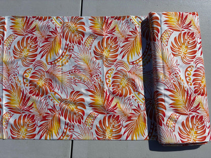 Gtex Collection- Polynesian Elegance: 36" Polyester Fabric with Poly Cotton Feel – Monstera Plant Design - Vibrant Colors - Wholesale Price | Gtex Fabrics