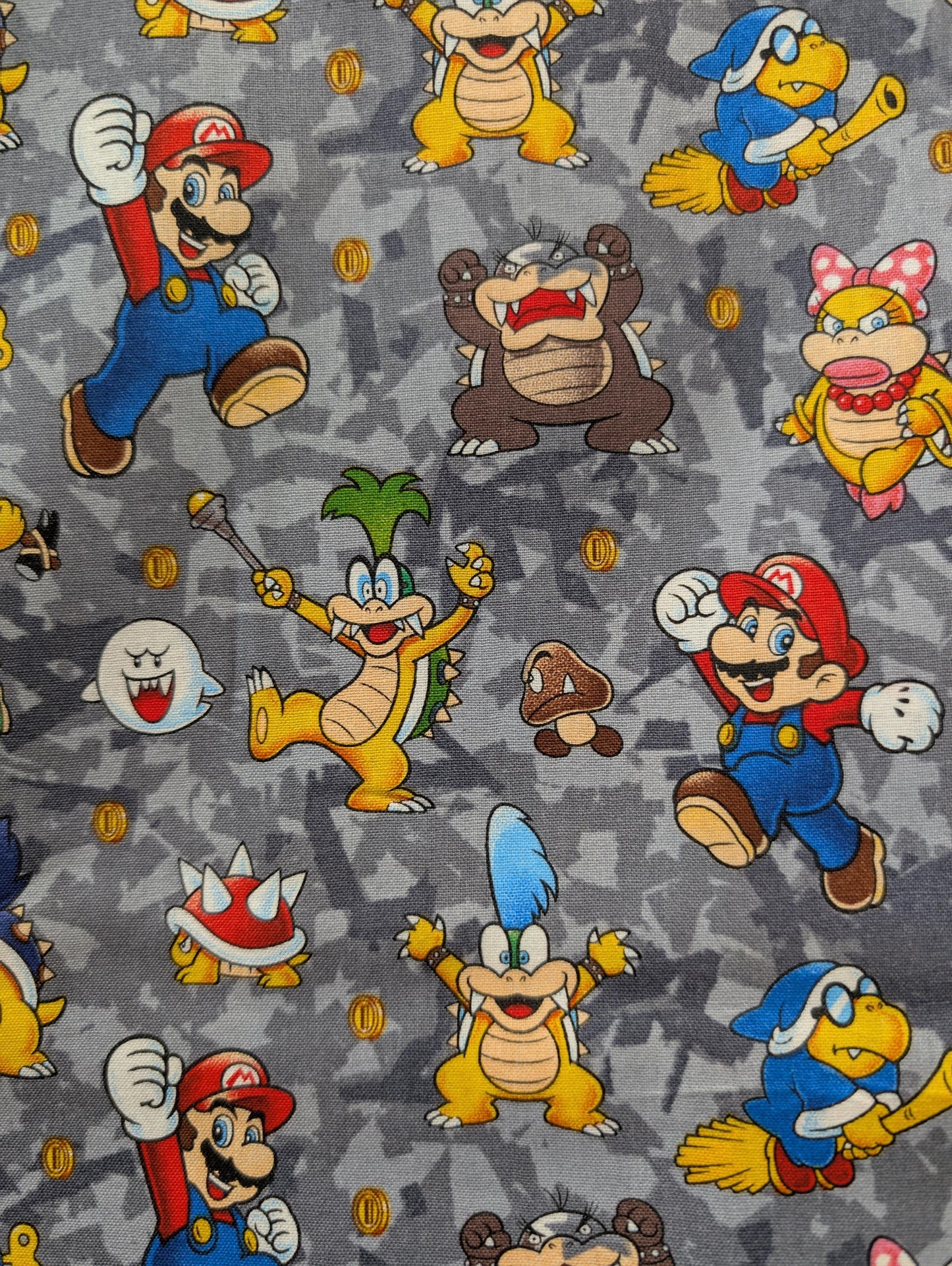 Nintendo Super Mario Bros - 100% Cotton Fabric By The Yard Novelty Fabric High Quality  | Gtex Fabrics