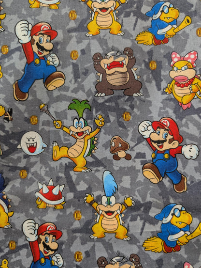 Nintendo Super Mario Bros - 100% Cotton Fabric By The Yard Novelty Fabric High Quality  | Gtex Fabrics
