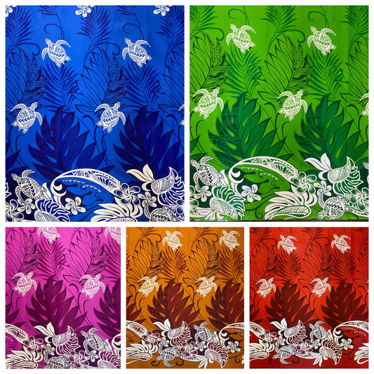 Roll, Bolt - Polynesian Elegance: 36" Polyester Fabric Border Print– Tropical and Floral Fusion- Made In Thailand - Wholesale Price | Gtex Fabrics