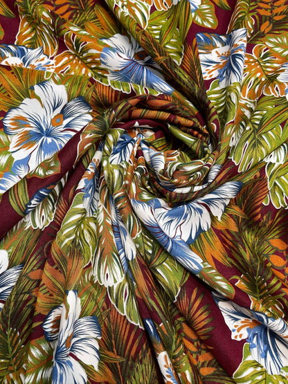 Polynesian Tapa Fabric - Tribal Hawaiian Cute and Unique Fabric Design - Sold by the Yard - Luxury Rayon Quality 45" | Gtex Fabrics