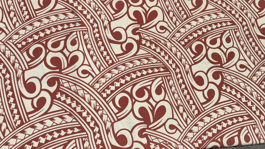 Island Fabric - Polynesian Tribal Fabric – 100% Polyester MiniMatt – Made in New Zealand 60” Wide (Beige and Brown)  | Gtex Fabrics