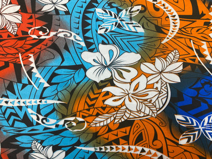New Aloha Print - Water Color Tropical Polynesian Hawaiian Fabric by The Yard or Roll 45" Wide | Gtex Fabrics