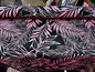 Polynesian Hawaiian Island Fabric 45" Poly Cotton Fabric Leafs Toss- Sold By The Yard | Black & Peach Color