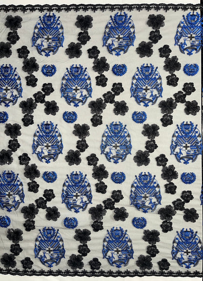 Black Hibiscus Flowers Tonga Seal Lace | Islands Fabric