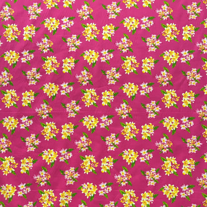 Plumeria Clusters Poly Cotton Fabric | Islands Fabric