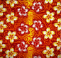 Plumeria Traditional Tattoo background Peachskin Fabric | Islands Fabric
