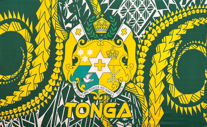 Traditional Tattoo Kingdom of Tonga Seal Polyester Sarong | Islands Fabric