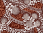 Polynesian Tribal Floral Fabric by the Yard – 45" Wide Poly Cotton Print | Hawaiian Island Tapa Pattern for Sewing, Crafts & Home Décor