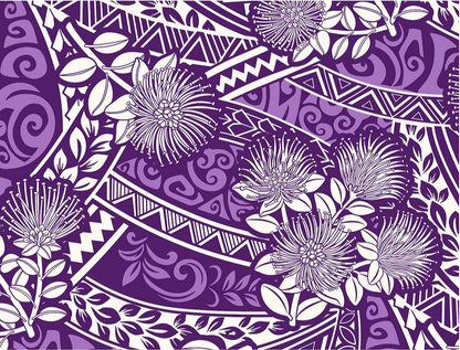 Polynesian Tribal Floral Fabric by the Yard – 45" Wide Poly Cotton Print | Hawaiian Island Tapa Pattern for Sewing, Crafts & Home Décor