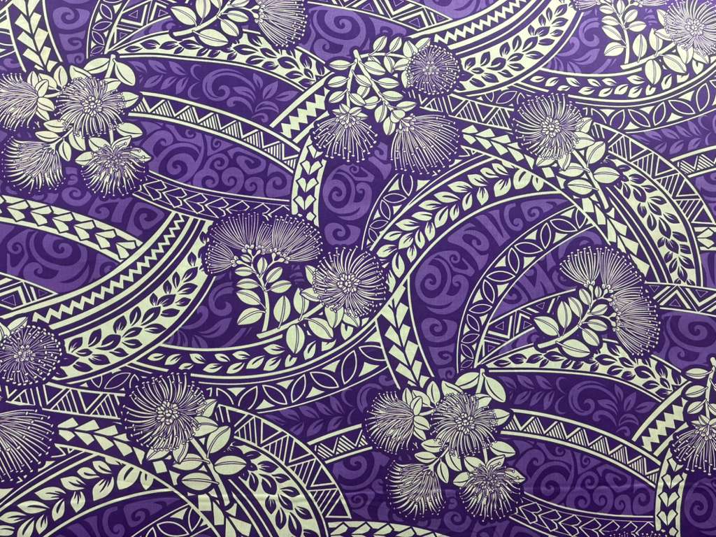 Polynesian Tribal Floral Fabric by the Yard – 45" Wide Poly Cotton Print | Hawaiian Island Tapa Pattern for Sewing, Crafts & Home Décor