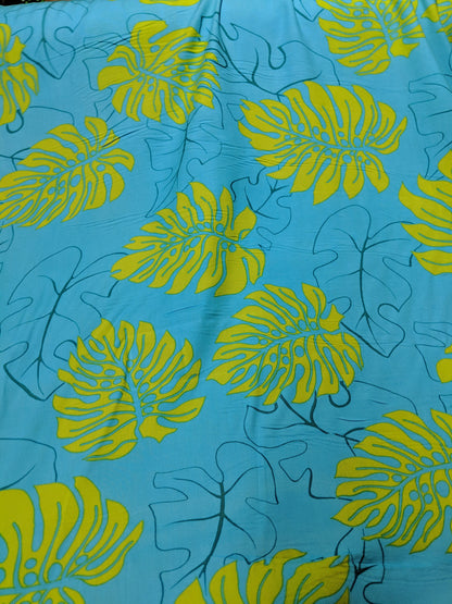 Hawaiian Print Luau Floral Luxury Rayon Fabric 45" Sold By The Yard | Gtex Fabrics