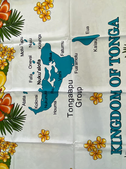 High-Quality Soft Lightweight Map of Tonga Ei Lava Lava Sarong Pareo Wrap – Made in India – Perfect for Any Occasion -Large  70" x 44"   | Gtex Fabrics
