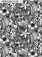 GTEX Collection KNF-18 - Polynesian Fabric -Digital Tribal Tattoo, Island Fabric - Sold by the Yard - FDY Peachskin Fabric 58" - New Design  | Gtex Fabrics