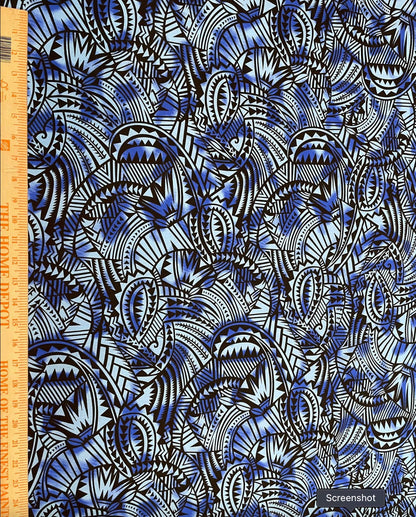 Polynesian Tapa Fabric - Tribal Tattoo Hawaiian Cute and Unique Fabric Design - Sold by the Yard - Luxury Cotton Quality 45" | Gtex Fabrics