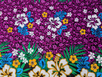 High-Quality Soft Hawaiian Ei Lava Lava Sarong Pareo Wrap – Made in Thailand– For Any Occasion-Dimensions 70"x44", Hibiscus Rayon Print  | Gtex Fabrics