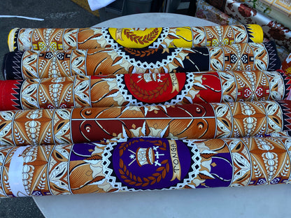 GTEX Collection B500 - Polynesian Tapa Fabric, Island Fabric, High Quality Vibrant New Design, Tonga Island Fabric, Seal of Tonga, Tradition | Gtex Fabrics