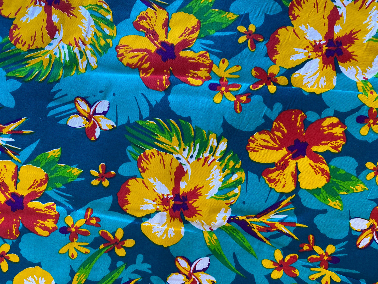 Polynesian Elegance: 36" Polyester Fabric with Poly Cotton Feel– Hawaiian and Floral Fusion- Made In Thailand - Low Price - Roll Wholesale | Gtex Fabrics