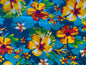 Polynesian Elegance: 36" Polyester Fabric with Poly Cotton Feel– Hawaiian and Floral Fusion- Made In Thailand - Low Price - Roll Wholesale | Gtex Fabrics