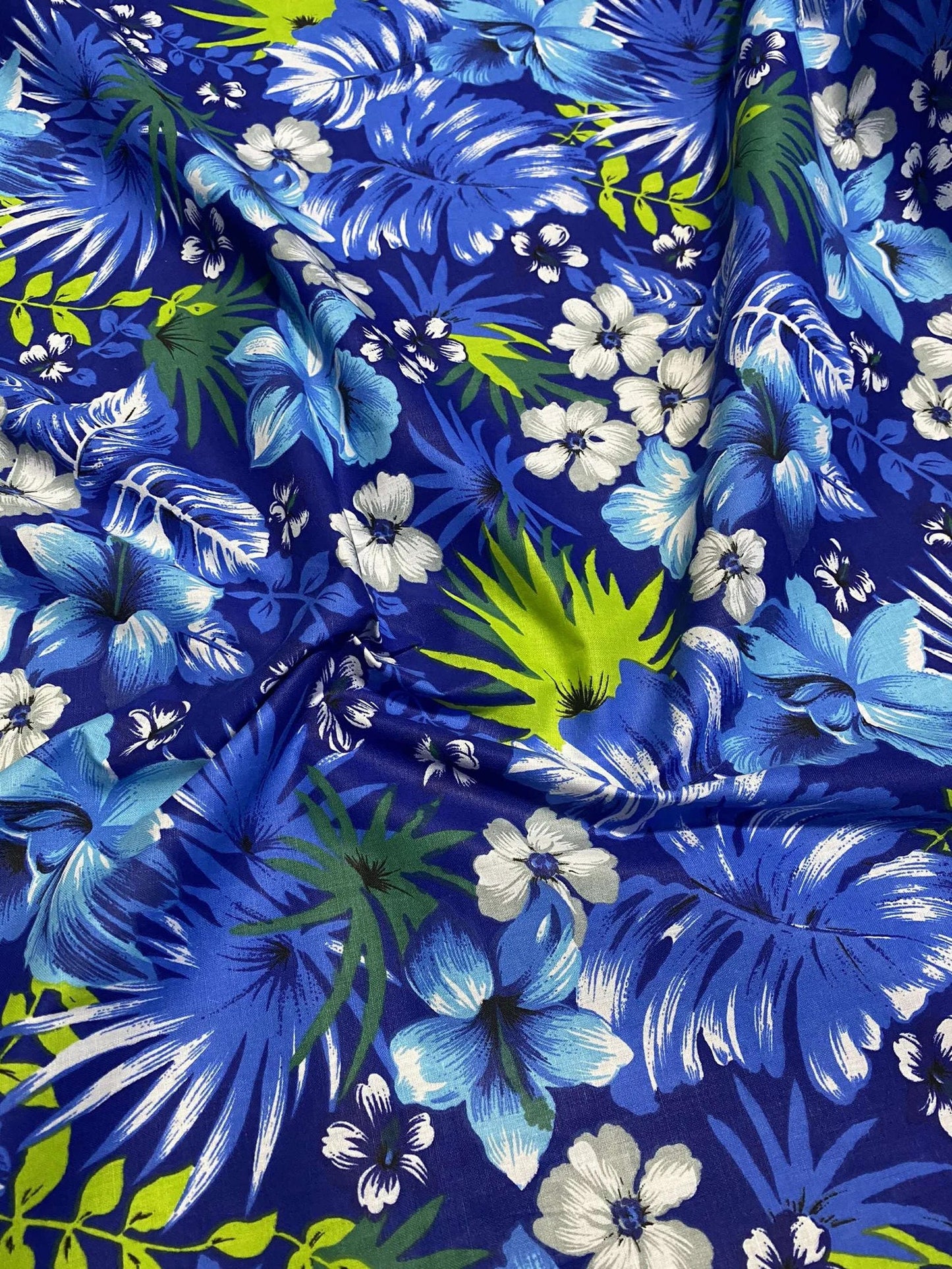 GTEX Collection C111 - Hawaiian Print Luau Floral All Over Design - Poly Cotton Fabric 60"  | Gtex Fabrics