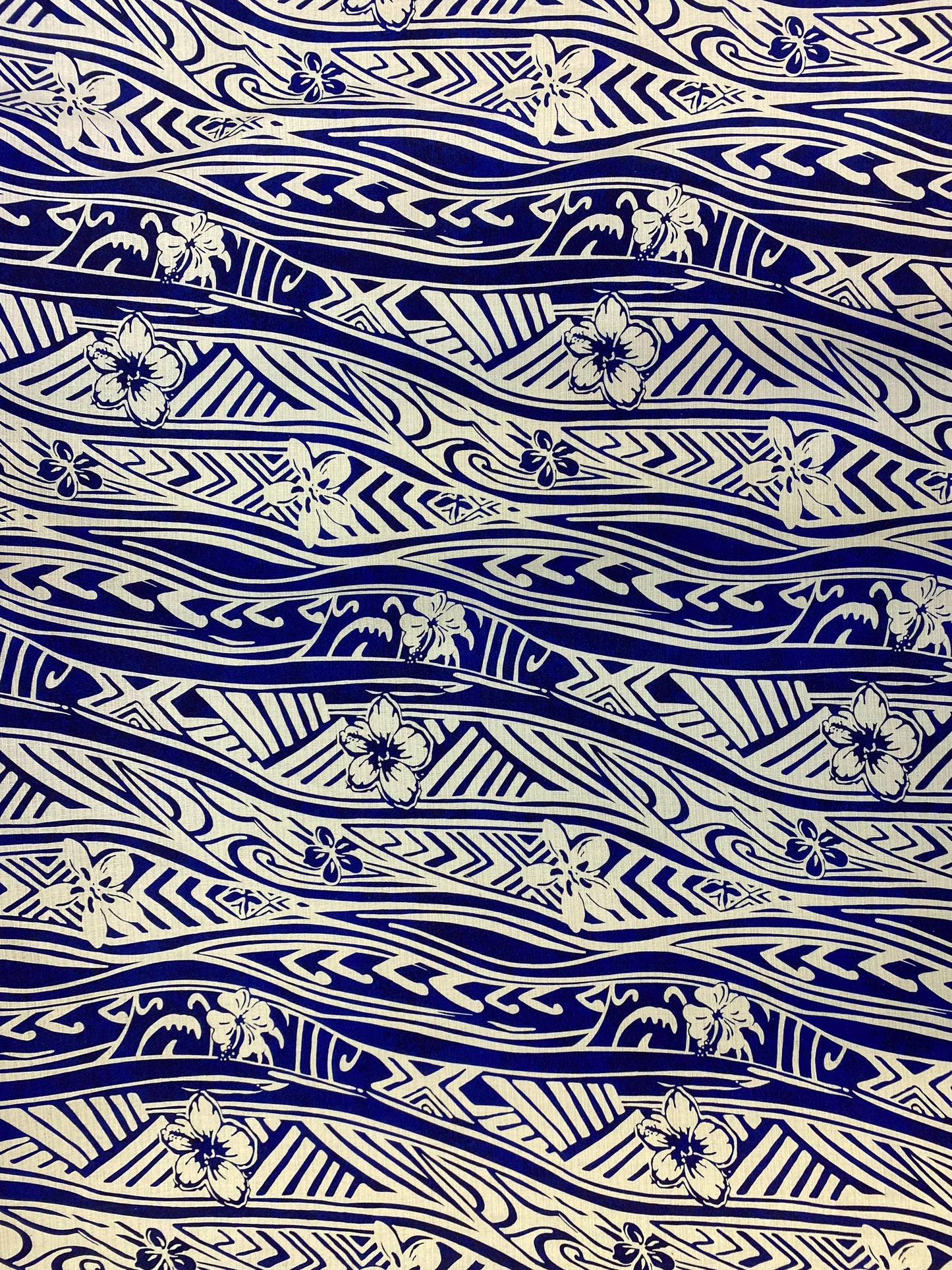 Polynesian Tribal Tattoo with Hibiscus, Doby Cloth, Lt. Bark Cloth, 100% Cotton, High Quality Rich Colors - New Design   | Gtex Fabrics